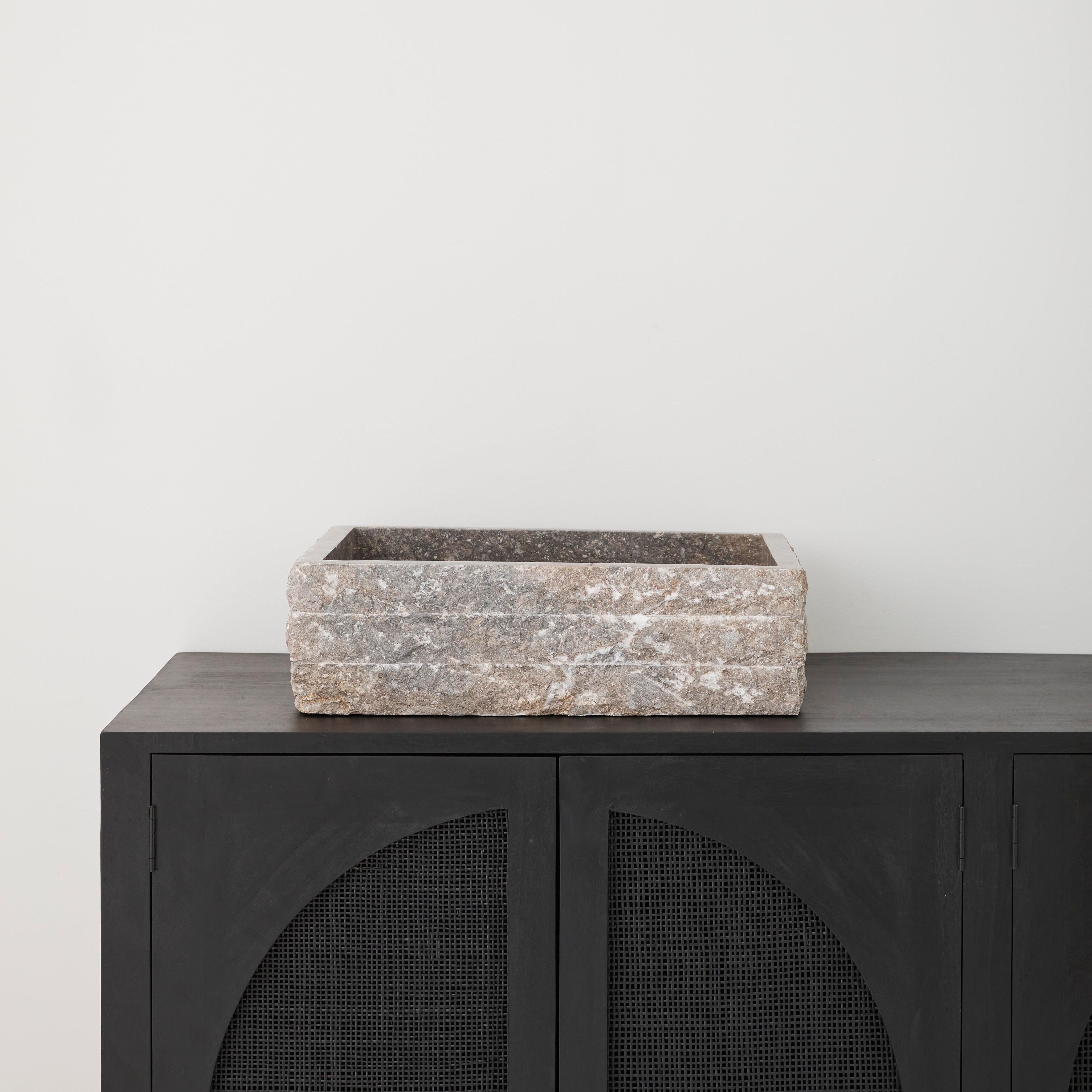 Marble Sink Rough Ridged Rectangular
